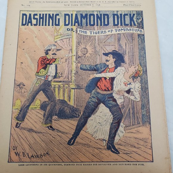 Oct 1898 Diamond Dick Jr #104 Dashing Dick Diamond Western Magazine - Picture 4 of 9